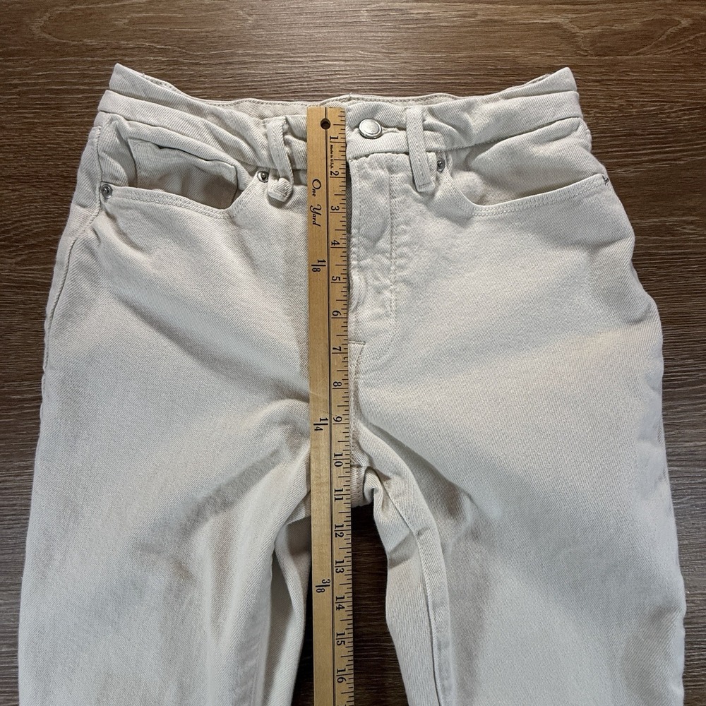 Good American Women's Ivory Straight Jeans Size 6/28 High Rise Crop Stretch - Picture 6 of 8